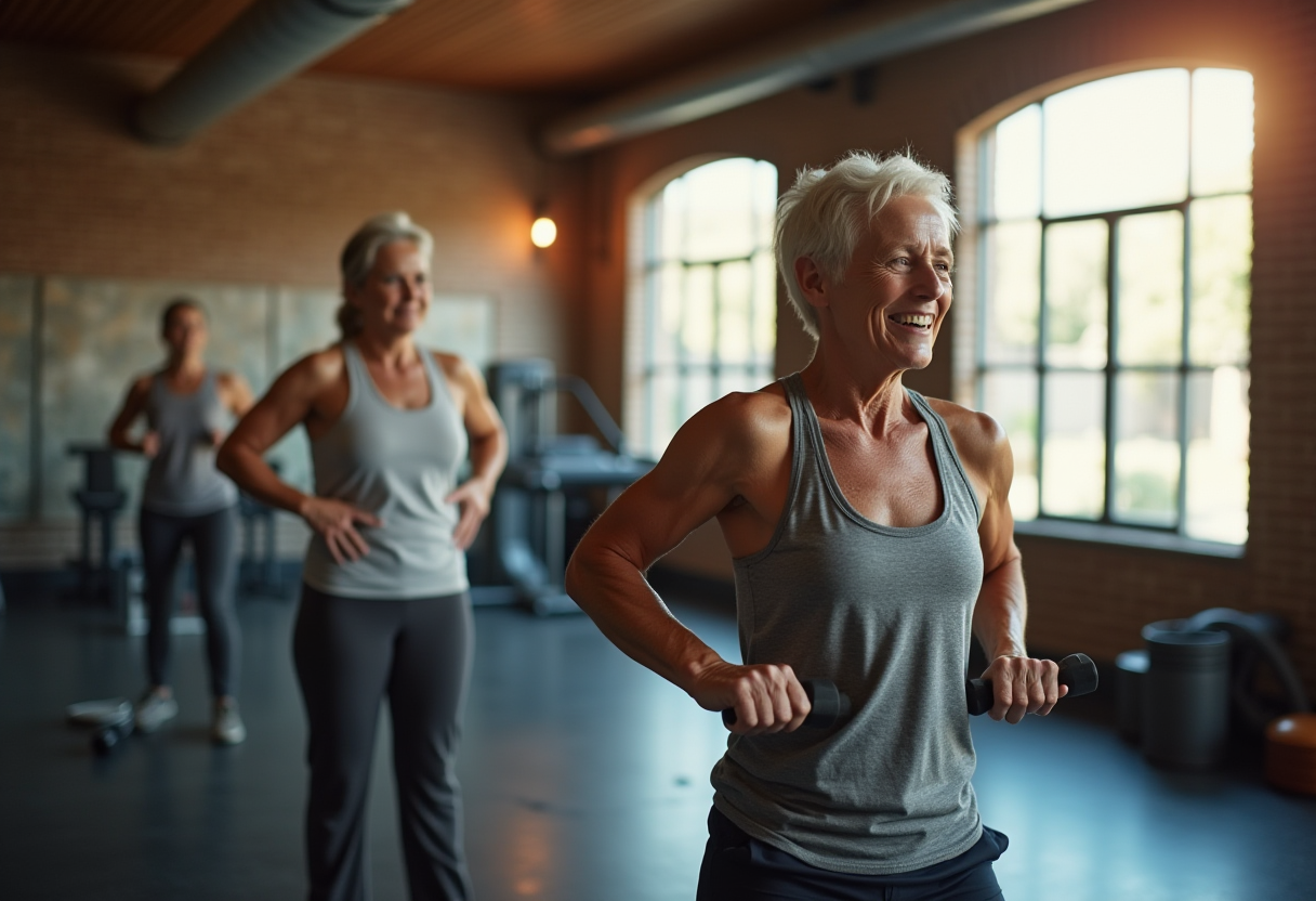 Активни възрастни хора в групата